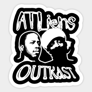 OUTKAST ATLIENS WHITE Sticker